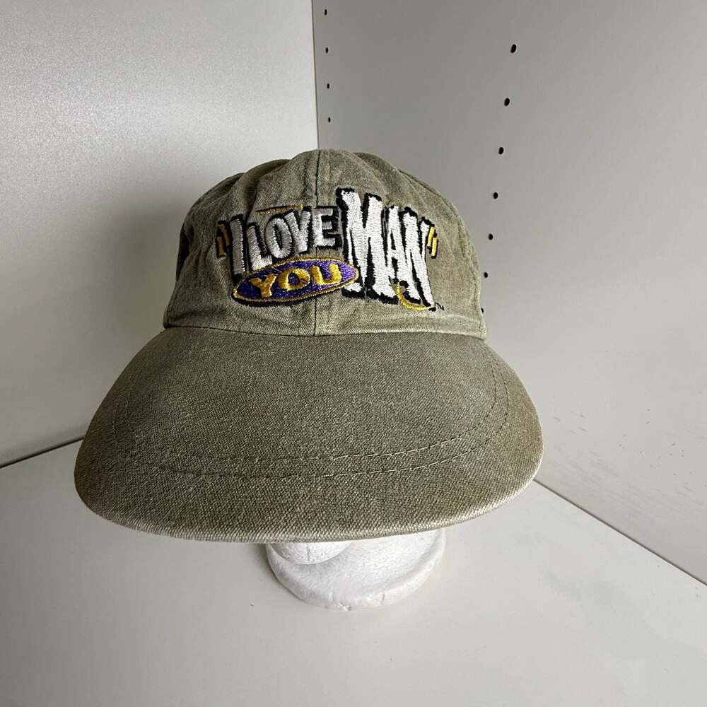 Vintage 90s Bud Light I Love You Man Embroidered Green Strapback Hat